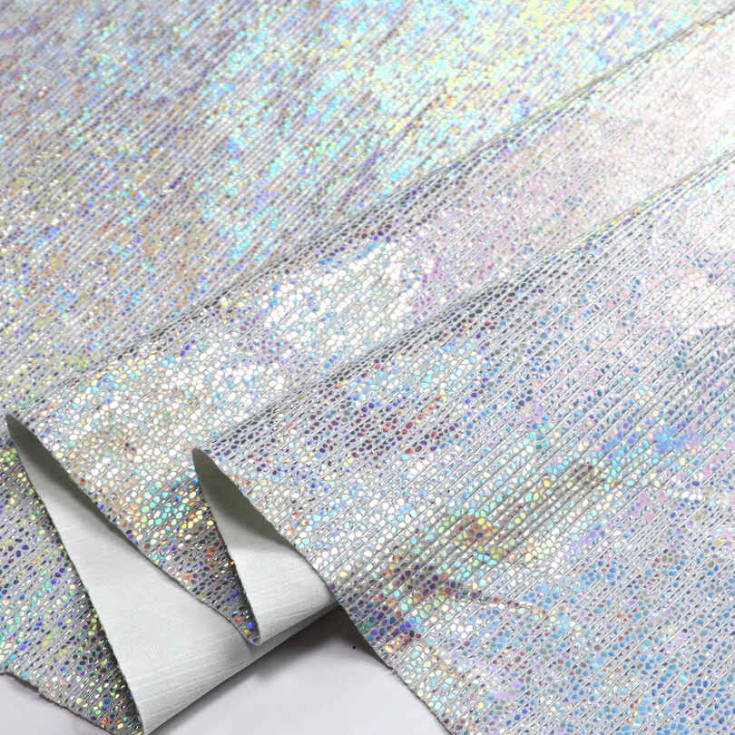 मेटालिक क्र्याकल इरिडेसेन्ट जुत्ता झोला PU अशुद्ध छालाको कपडा